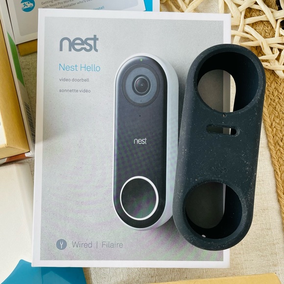 BNIB Nest Hello Video Doorbell (Wired) Camera + Security + Silicone Cover (Snow) - Picture 7 of 16